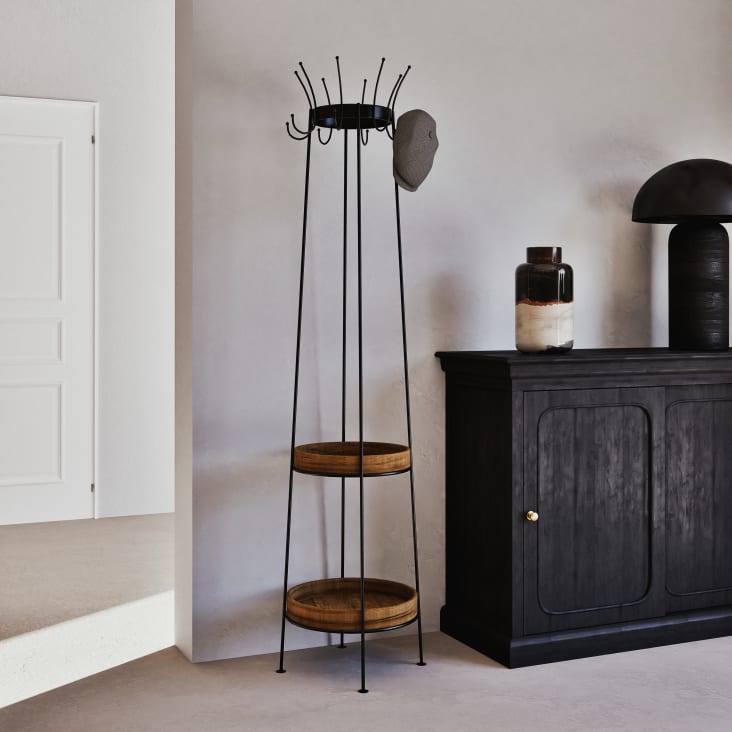 Maisons Du Monde ADANN - Perchero De Metal Negro Y Mango