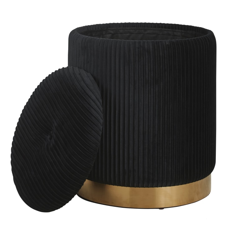 Maisons Du Monde Adrianna - Taburete-baúl Dorado Y Negro