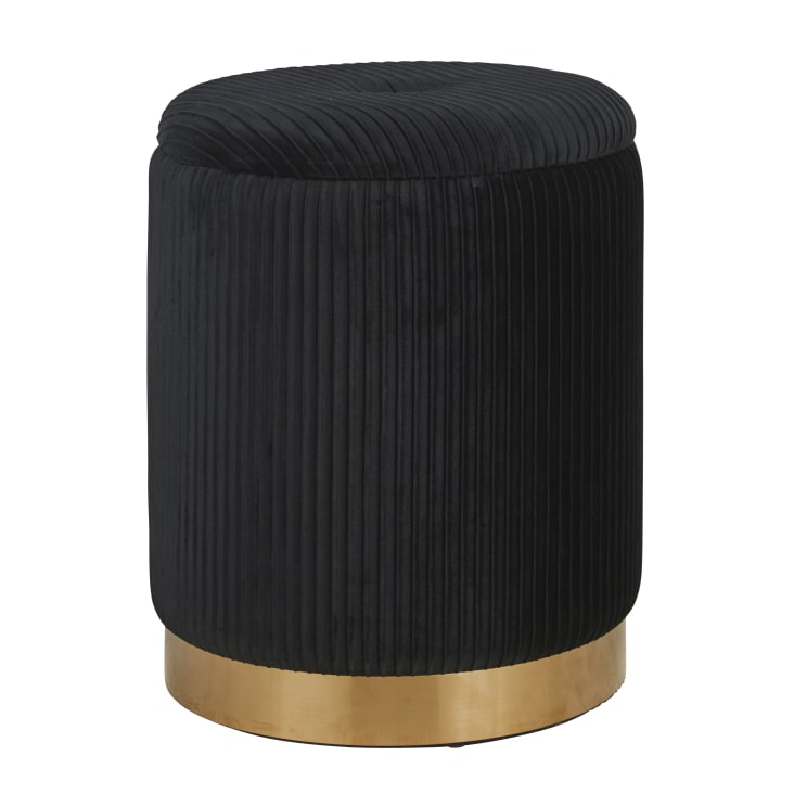 Maisons du Monde Adrianna - Taburete-baúl dorado y negro