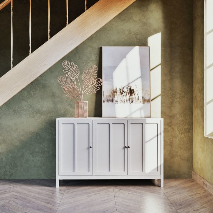 Maisons Du Monde Aimée - Aparador Con 3 Puertas Color Blanco Roto