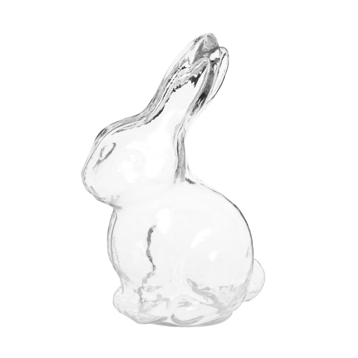 Maisons du Monde Albin - Estatuilla conejo de vidrio transparente altura 18 cm