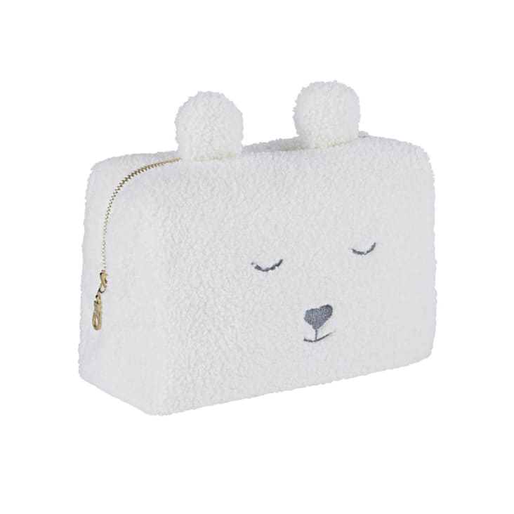 Maisons Du Monde ALESUND - Neceser Para Bebé Con Oso Y Pelo Rizado Blanco