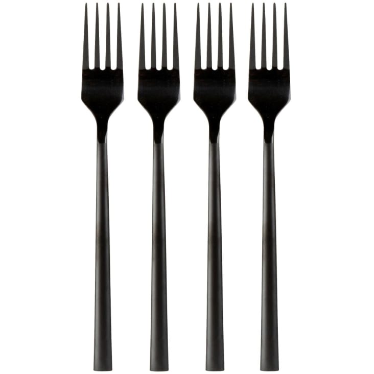 Maisons du Monde ALEXANDRE - Juego de tenedores en negro mate x4