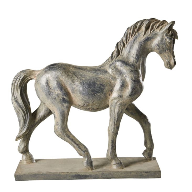 Maisons Du Monde ALEZAN - Figura De Caballo Negro Con Efecto Envejecido Alt.40
