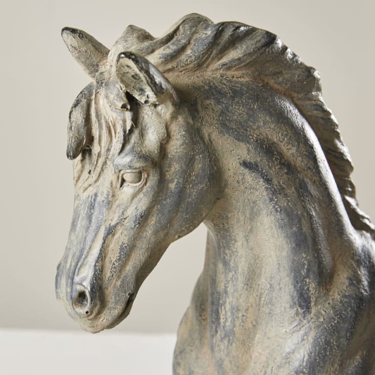 Maisons Du Monde ALEZAN - Figura De Caballo Negro Con Efecto Envejecido Alt.40