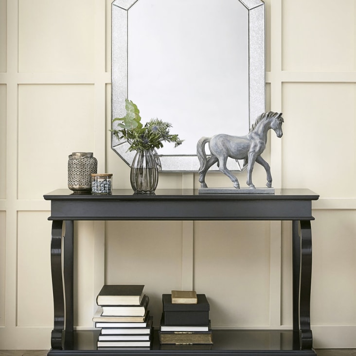 Maisons Du Monde ALEZAN - Figura De Caballo Negro Con Efecto Envejecido Alt.40
