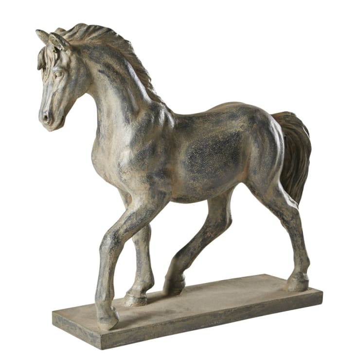 Maisons du Monde ALEZAN - Figura de caballo negro con efecto envejecido Alt.40