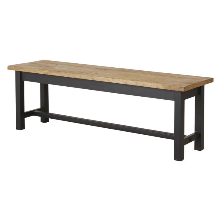 Maisons Du Monde Alfred - Banco De Acero Negro Y Mango Macizo