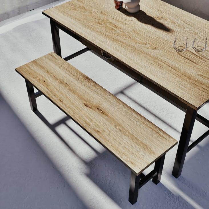 Maisons Du Monde Alfred - Banco De Acero Negro Y Mango Macizo