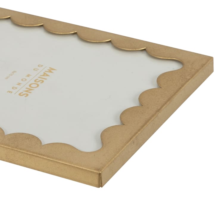 Maisons Du Monde Alia - Marco Para Fotos De Metal Dorado Festoneado De 8x10 Cm