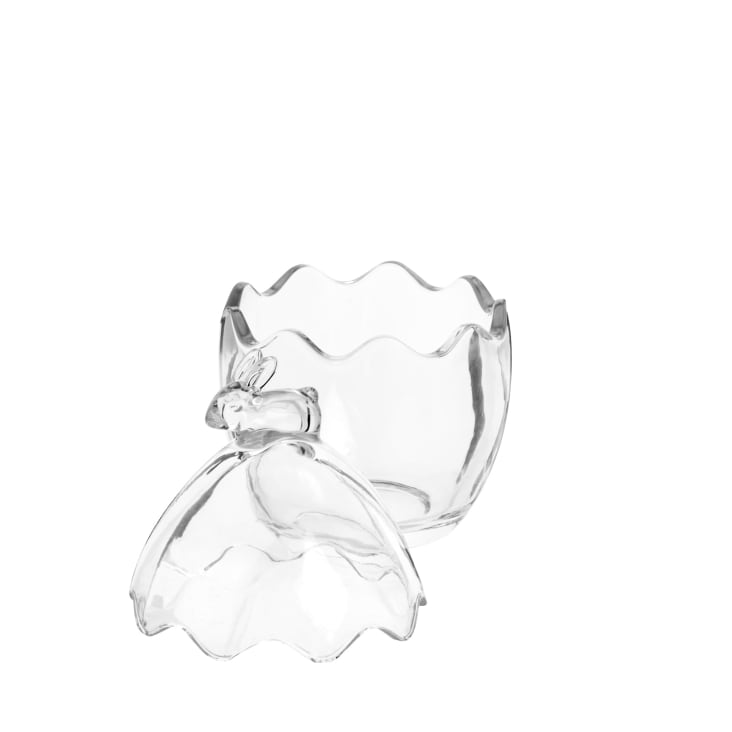 Maisons Du Monde Alice - Bombonera En Forma De Huevo Y Conejo De Vidrio Altura 13 Cm
