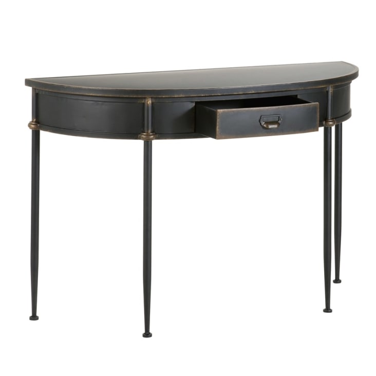 Maisons Du Monde Alienor - Consola Con 1 Cajón De Metal Negro