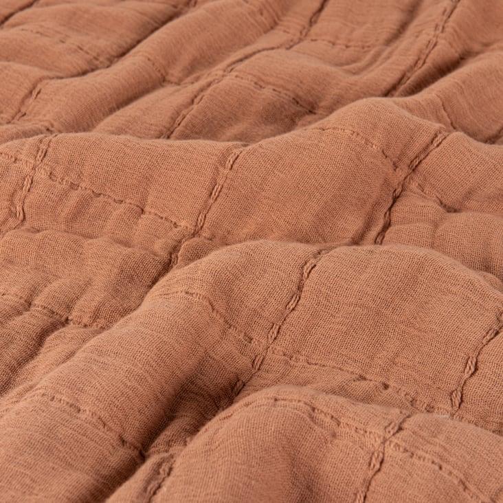Maisons Du Monde Alister - Manta De Algodón Lavado Y Pespunteado Camel De 170x130 Cm