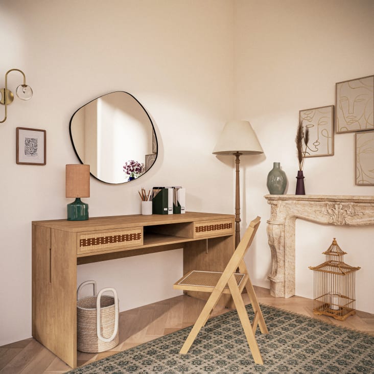 Maisons Du Monde ALLAN - Espejo Ovalado De Metal Negro 79 X 73