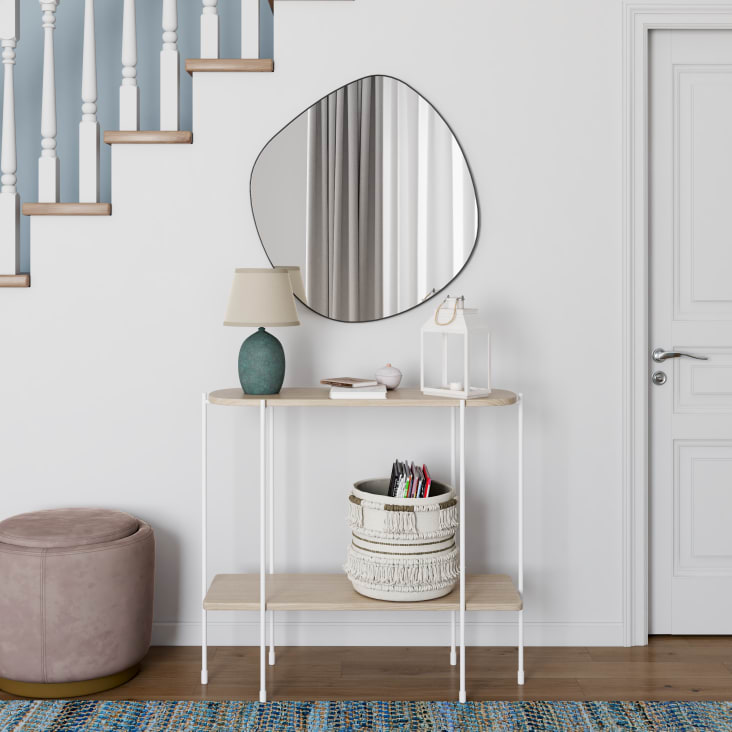 Maisons Du Monde ALLAN - Espejo Ovalado De Metal Negro 79 X 73