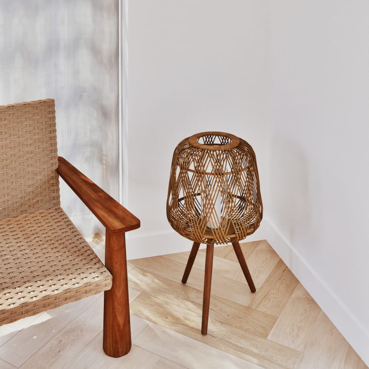 Maisons Du Monde Aloise - Farol Con Patas De Bambú Y Vidrio