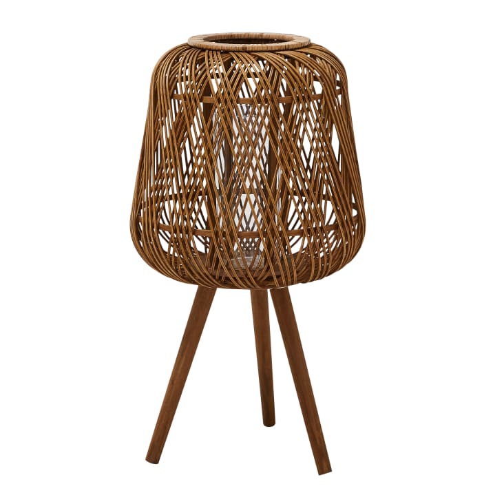 Maisons du Monde Aloise - Farol con patas de bambú y vidrio