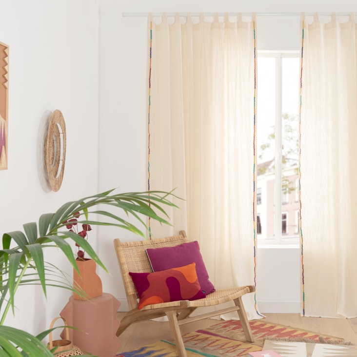 Maisons du Monde Alondra - Cortina (a la unidad) multicolor con trabillas ocultas 140x250 cm