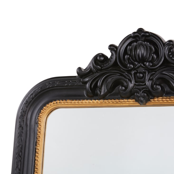 Maisons Du Monde Altesse - Espejo Rectangular Con Molduras Negras Y Doradas 76x108 Cm
