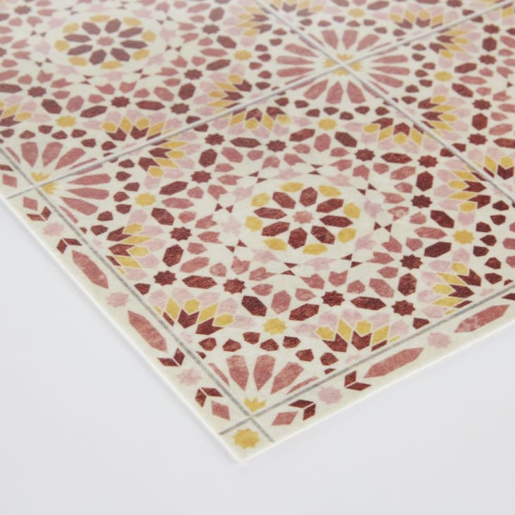 Maisons Du Monde ALTO - Set De Mesa De Vinilo Con Motivos En Terracota Amarillo Y Rosa