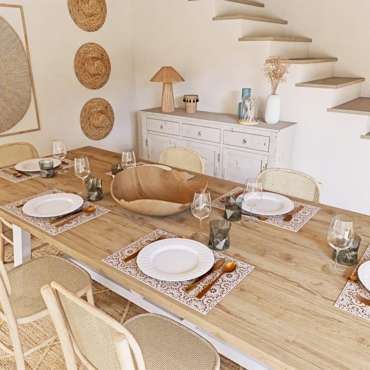 Maisons Du Monde ALTO - Set De Mesa De Vinilo Con Motivos En Terracota Amarillo Y Rosa