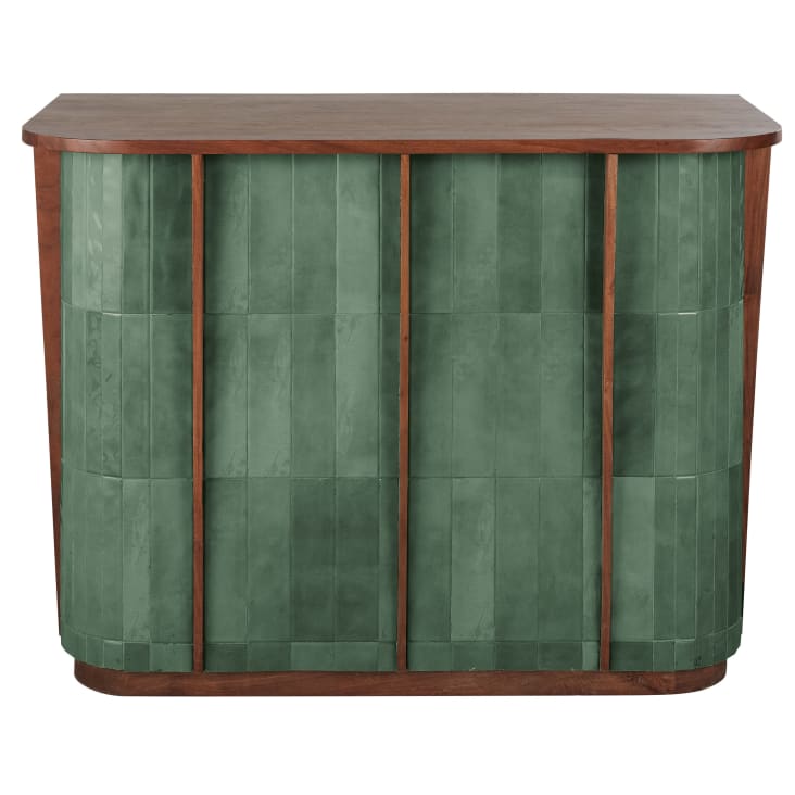 Maisons du Monde Alya - Mueble bar con 1 puerta de azulejos verde