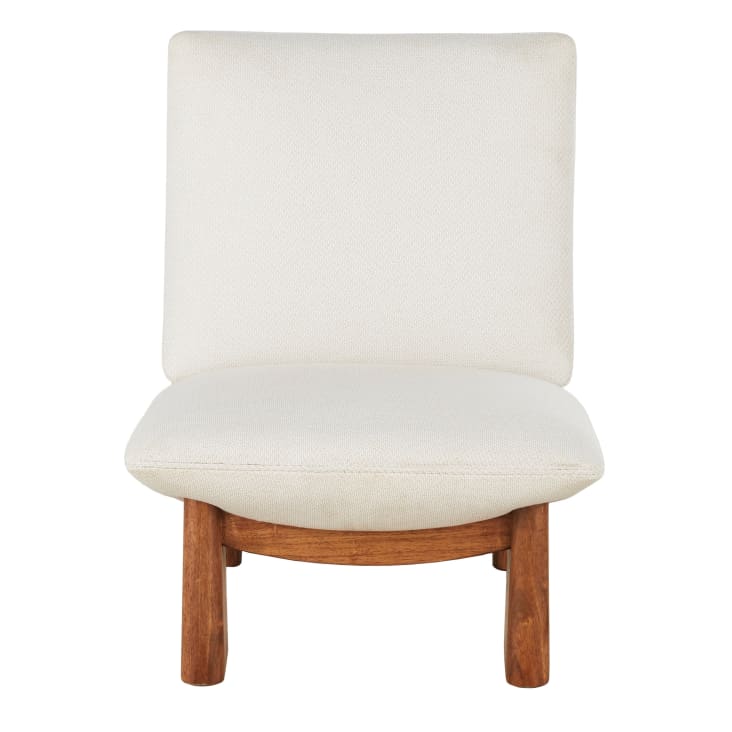 Maisons Du Monde Amaya - Sillón Beige Con Patas De Madera De Hevea
