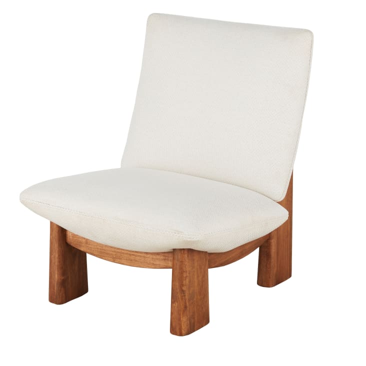 Maisons du Monde Amaya - Sillón beige con patas de madera de hevea
