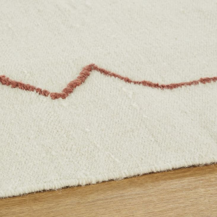 Maisons Du Monde AMENZU - Alfombra De Estilo Bereber De Lana Algodón Y Bambú Azul 140x200