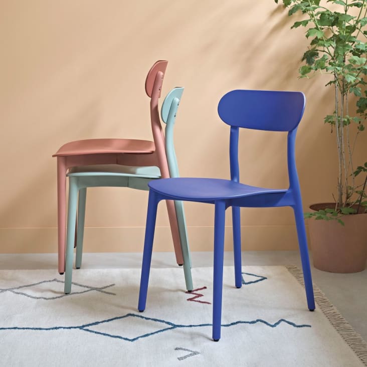 Maisons Du Monde AMENZU - Alfombra De Estilo Bereber De Lana Algodón Y Bambú Azul 140x200