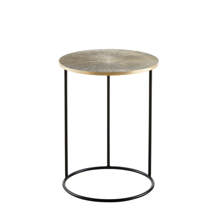 Maisons Du Monde Amine - Mesa Auxiliar De Metal Bronce Y Negro