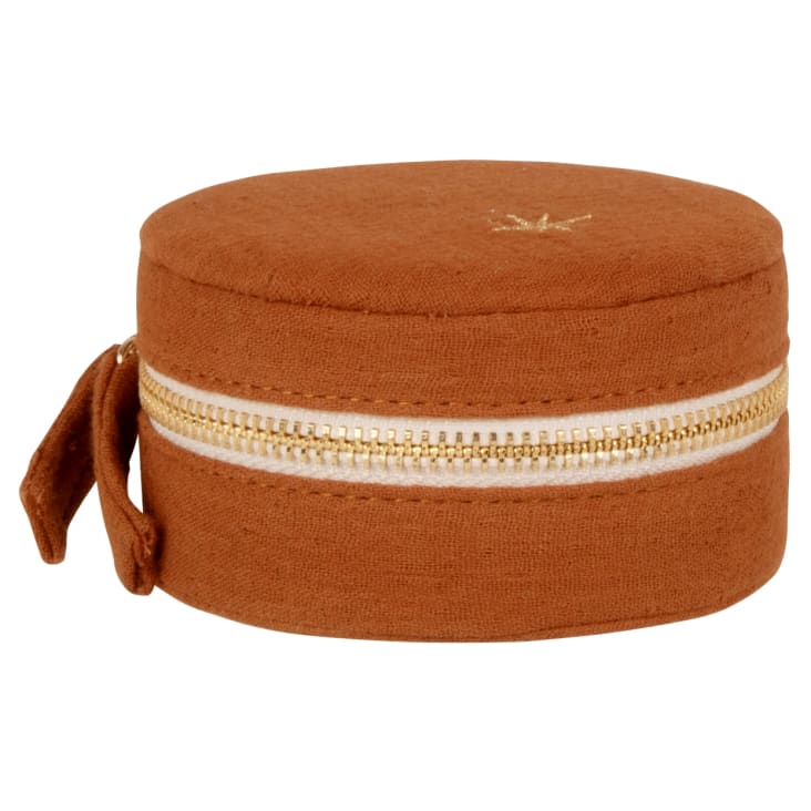 Maisons Du Monde Amour - Joyero Redondo De Algodón Ecológico Color Caramelo