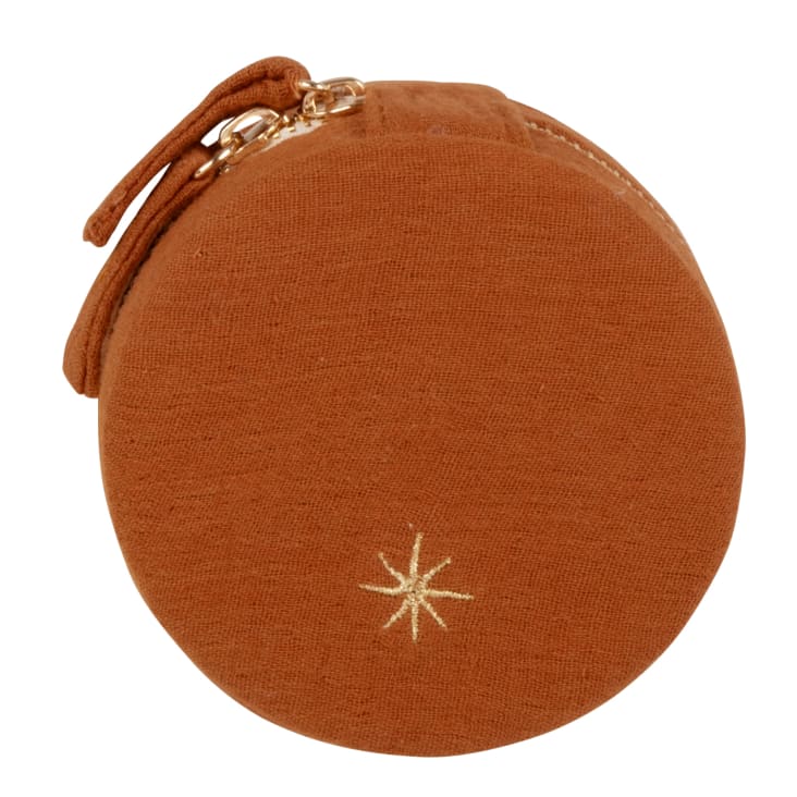 Maisons du Monde Amour - Joyero redondo de algodón ecológico color caramelo