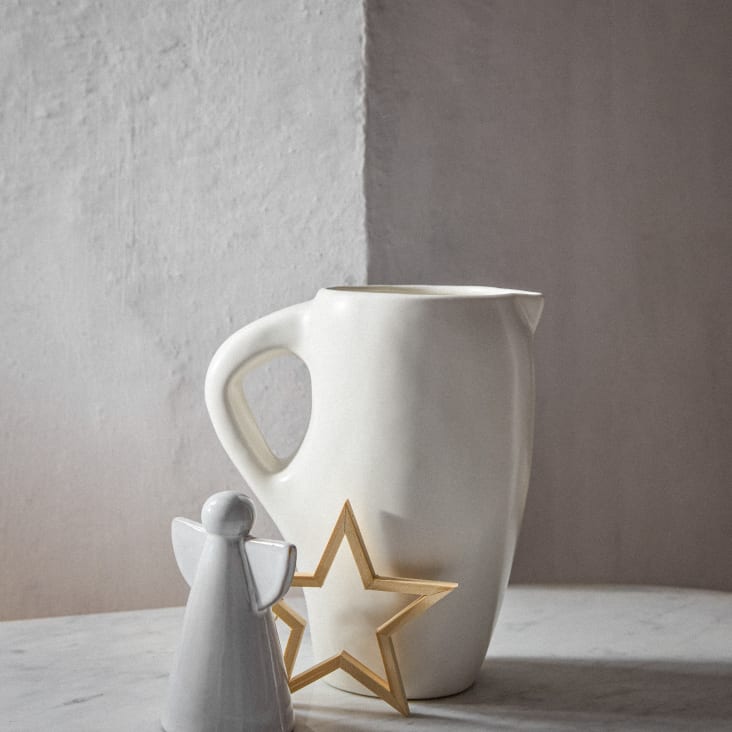 Maisons Du Monde Andrew - Jarra De Gres Blanco De 1 4L