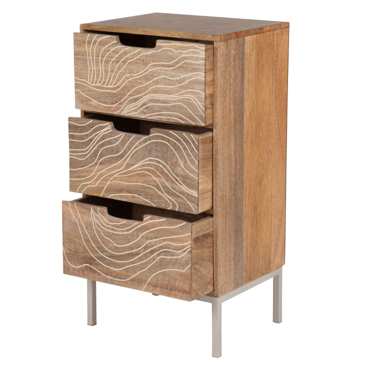 Maisons Du Monde ANGEL - Cajonera Con 3cajones De Madera De Mango