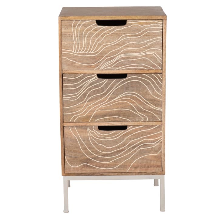 Maisons du Monde ANGEL - Cajonera con 3cajones de madera de mango