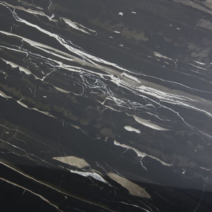 Maisons Du Monde ANGELO - Mesa Auxiliar De Mármol Y Metal Negro