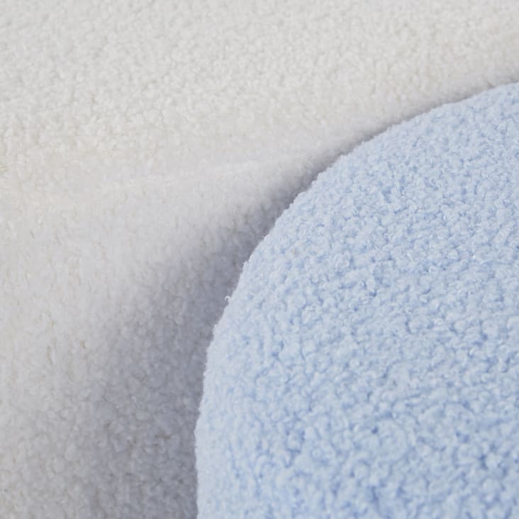 Maisons Du Monde ANTHIME - Pufs De Tejido Efecto Lana Rizada Blanco Y Azul (x2)