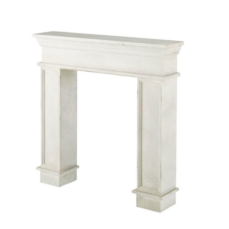 Maisons Du Monde Antika - Repisa De Chimenea De Abeto Blanco Roto Patinado