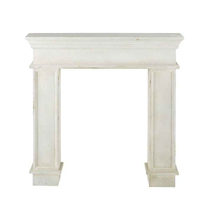 Maisons du Monde Antika - Repisa de chimenea de abeto blanco roto patinado
