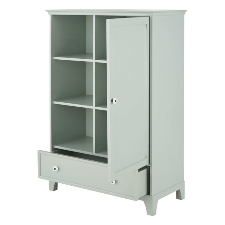 Maisons Du Monde Antwerp - Cajonera Infantil Verde Cardenillo Con 1 Puerta Y 1 Cajón