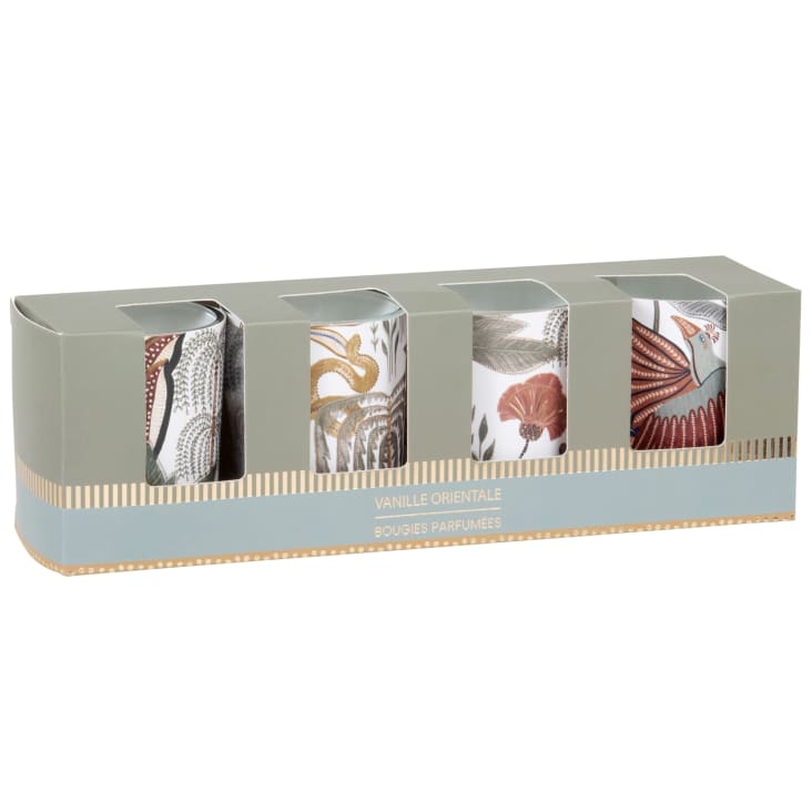 Maisons du Monde AQABA - Juego de velas perfumadas (x4) en tarros de cristal multicolor