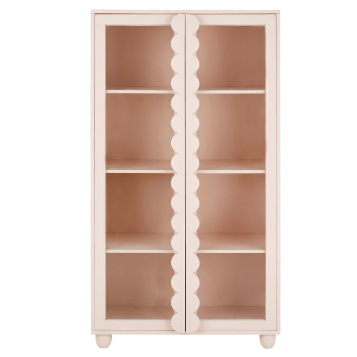 Maisons du Monde Arabelle - Vitrina de 2 puertas y 6 baldas de madera rosa