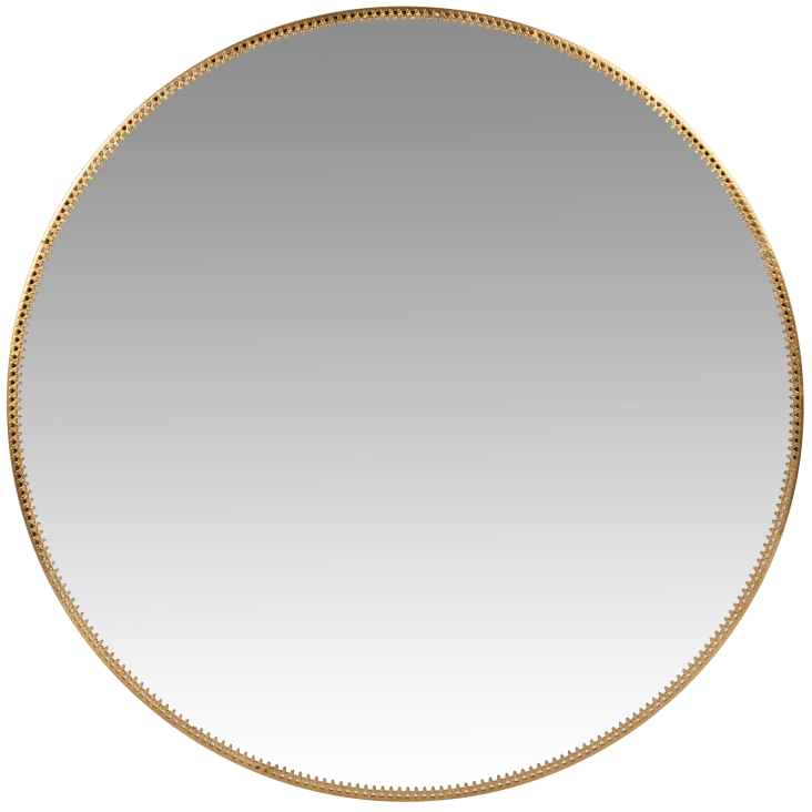 Maisons du Monde ARADAH - Espejo redondo con remate de metal dorado D. 40