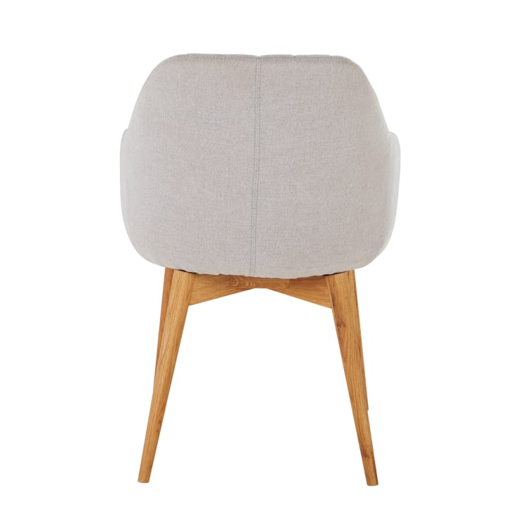 Maisons Du Monde Archie - Silla De Comedor Gris Claro Con Patas De Madera De Roble