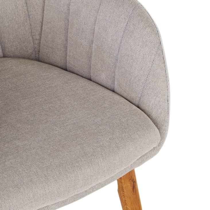 Maisons Du Monde Archie - Silla De Comedor Gris Claro Con Patas De Madera De Roble