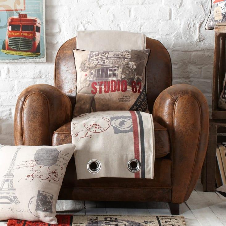 Maisons Du Monde Arizona - Sillón De Piel De Antelina Marrón