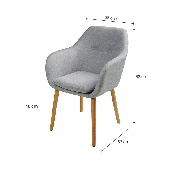 Maisons Du Monde Arnold - Silla Vintage Color Gris Claro