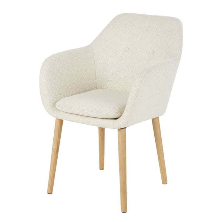 Maisons du Monde Arnold - Sillón de comedor de rizo en crudo