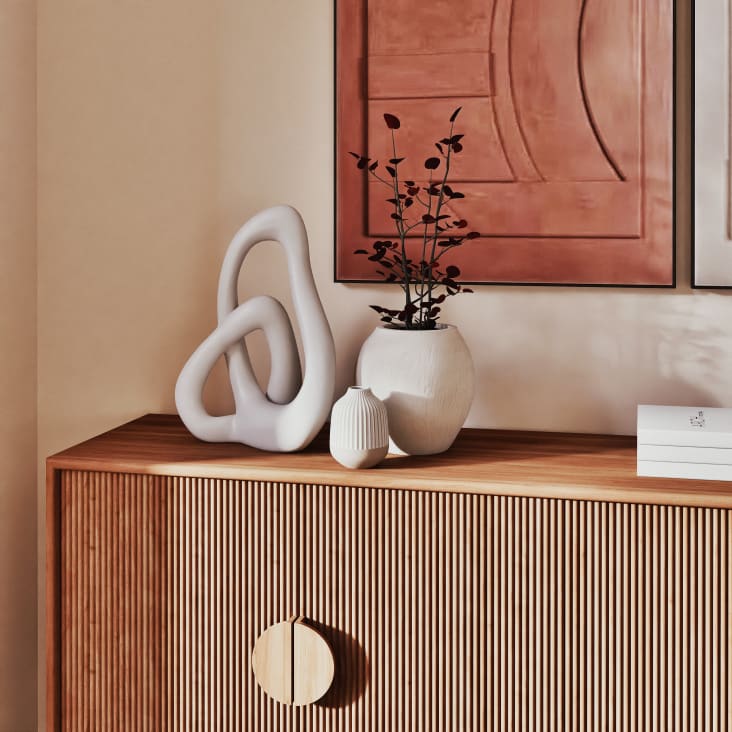 Maisons Du Monde Arondo - Figura Decorativa De Dolomita Blanca De 40 Cm